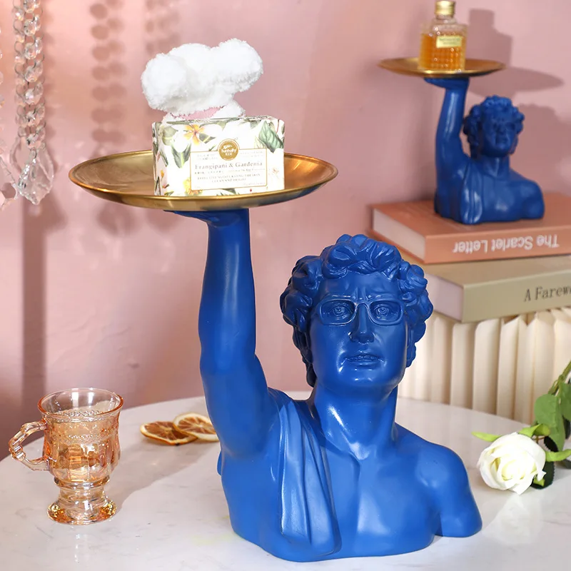 Resin Art Anniversary Gift - David Sculpture Tray Classic Michelangelo Bust