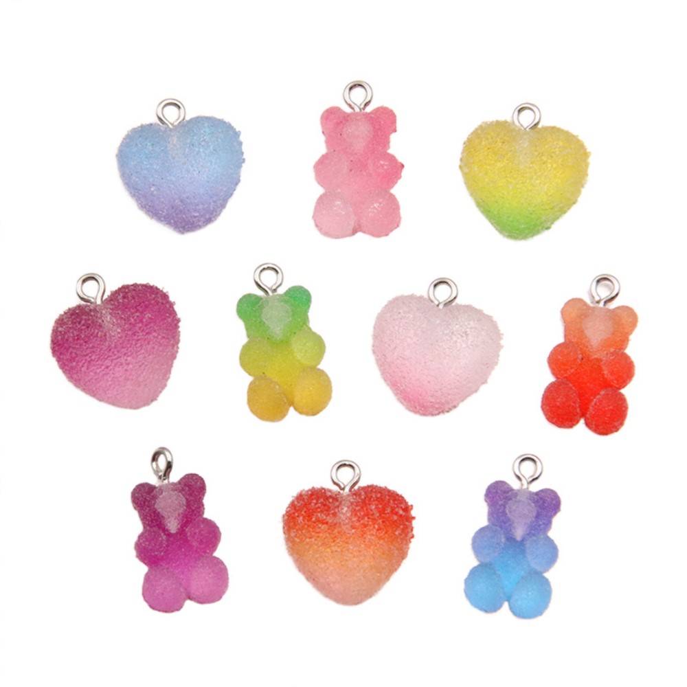 Resin Art Engagement - 20Pcs Gradient Color Candy Resin Bear