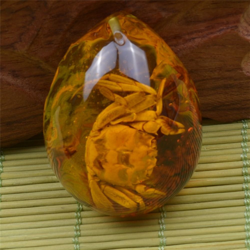 Natural Rough Butterfly Amber  - Resin Art Necklace review and price