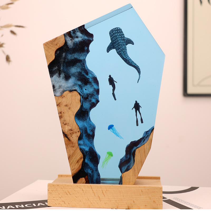 Resin Cave Whale Diver Desktop - Resin Art Anniversary Gift review and price