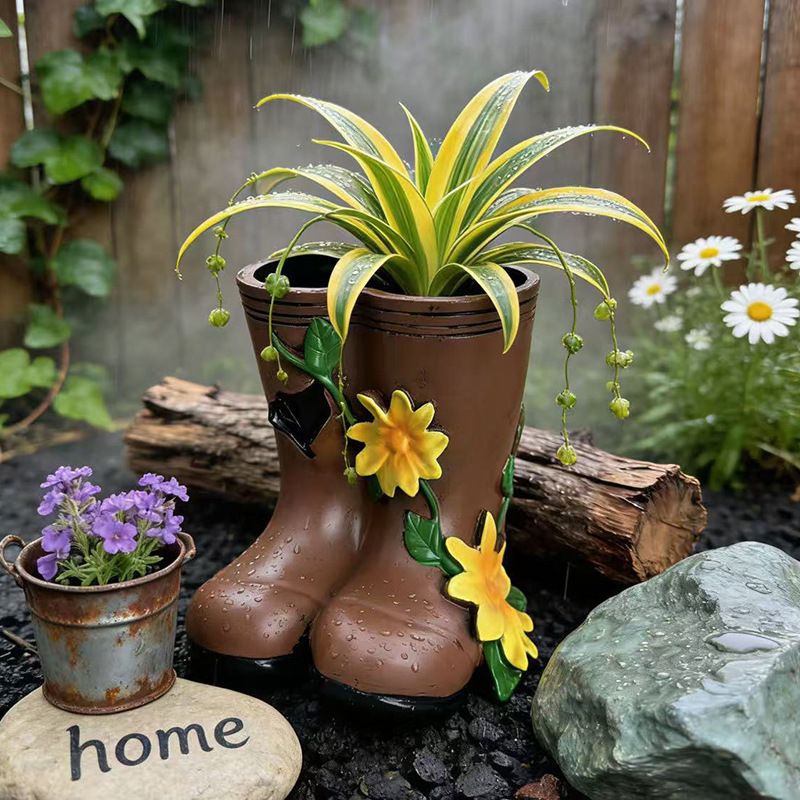Pastoral Rain Boot Shaped Vase - Resin Art Unique Ideas review and price