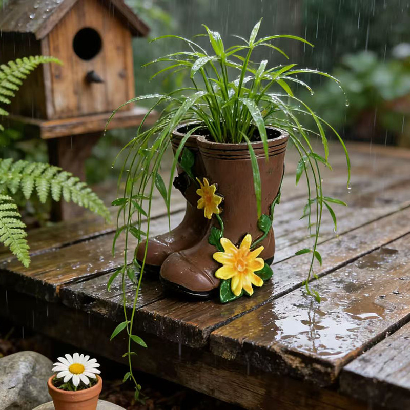 Pastoral Rain Boot Shaped Vase - Resin Art Unique Ideas review and price