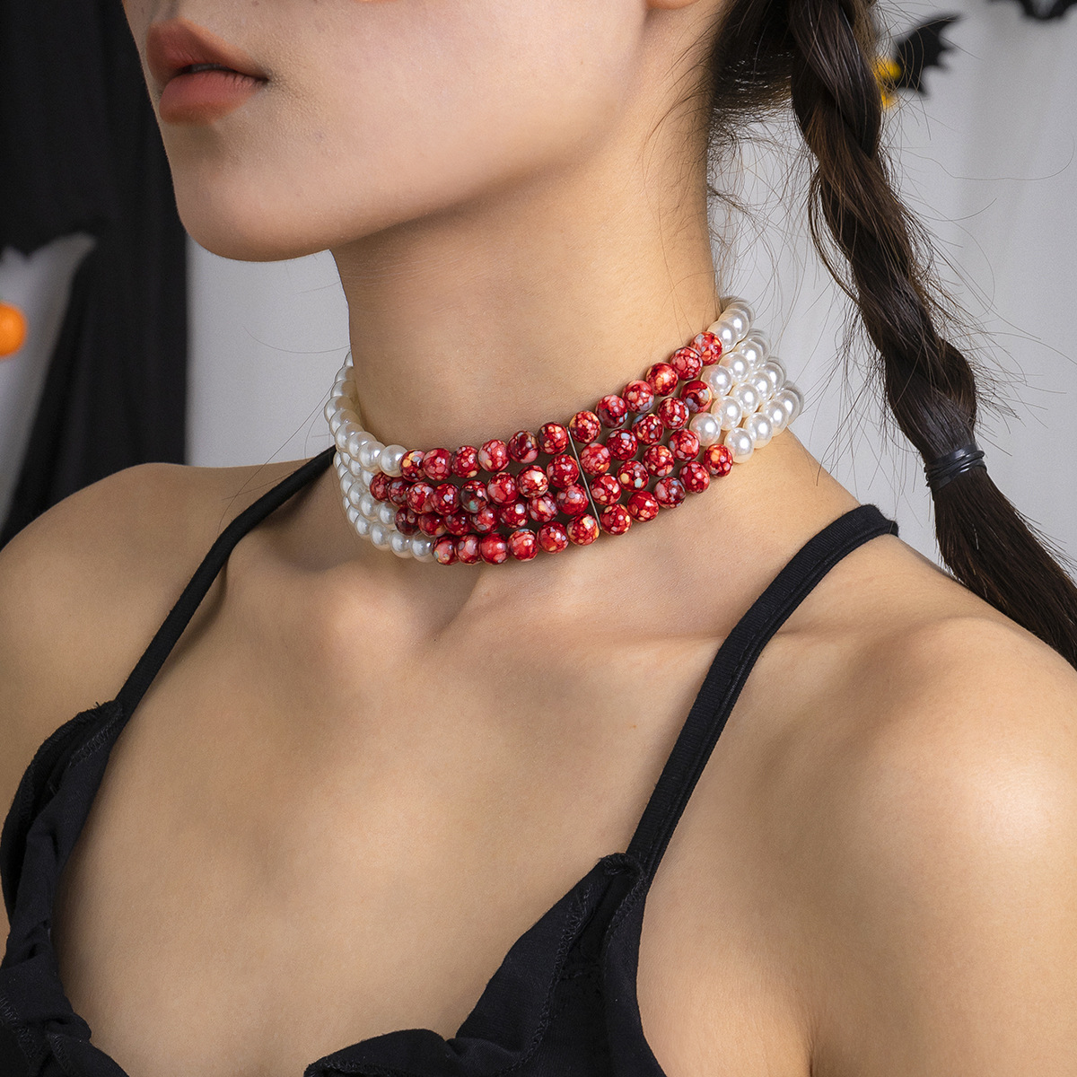 Multilayer Vintage Red Blood P - Resin Art Necklace review and price