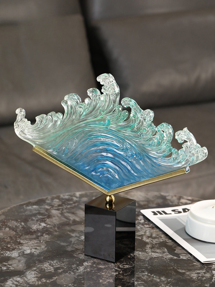 Transparent Gradient Ocean Wav - Resin Art Anniversary Gift review and price