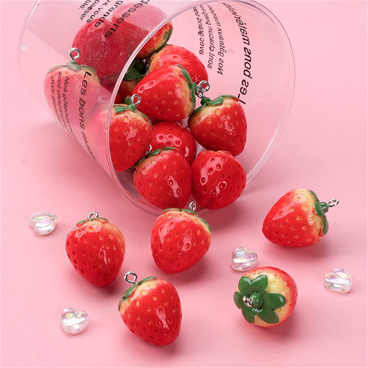 SG04 Cute 5pcs Strawberry Frui - Resin Art Necklace review and price
