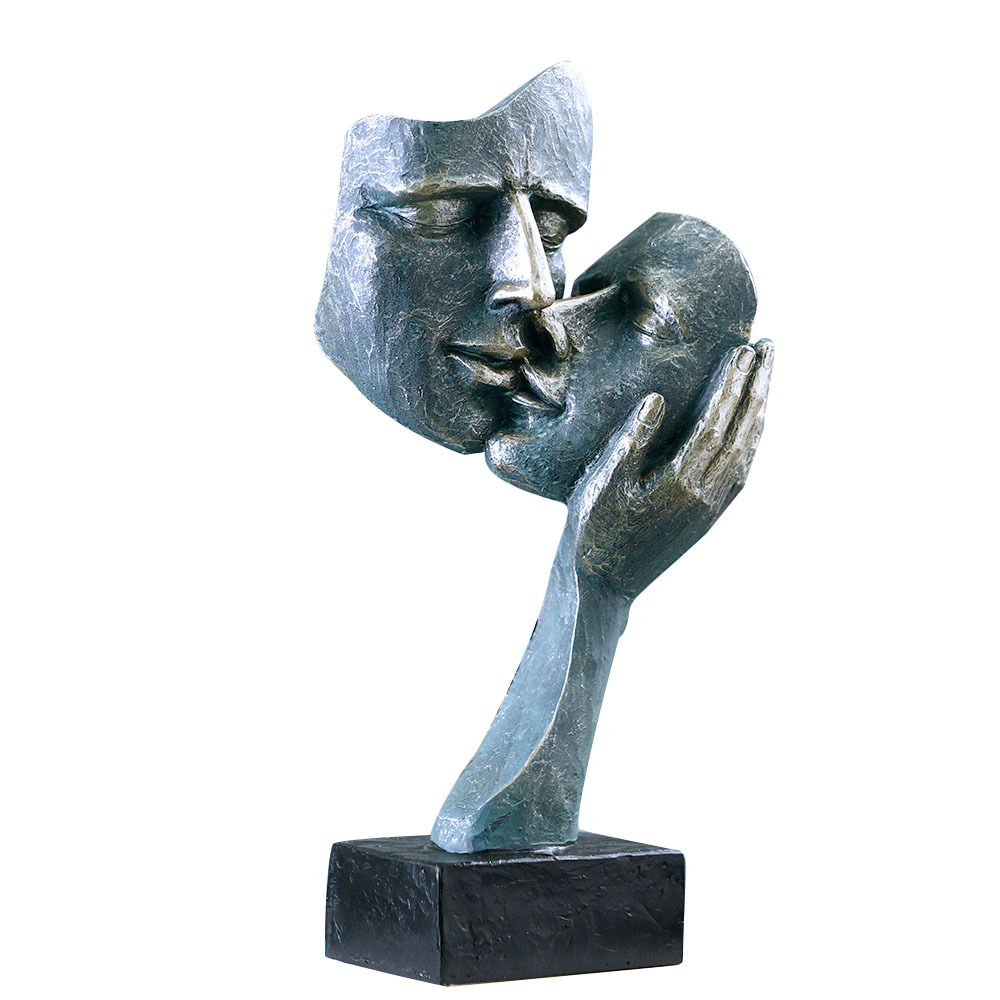 Kissing Face Mask Sculpture, H - Resin Art Unique Ideas review and price