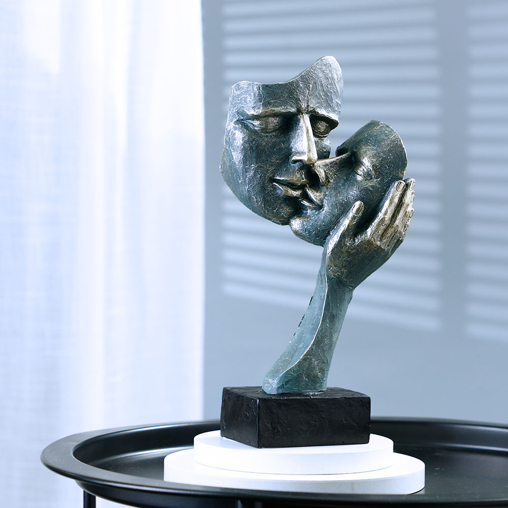 Kissing Face Mask Sculpture, H - Resin Art Unique Ideas review and price