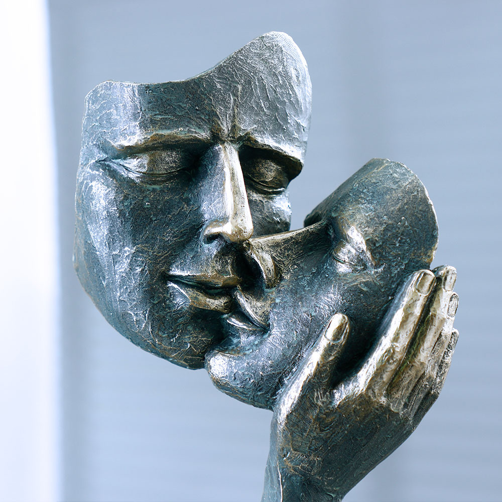 Kissing Face Mask Sculpture, H - Resin Art Unique Ideas review and price