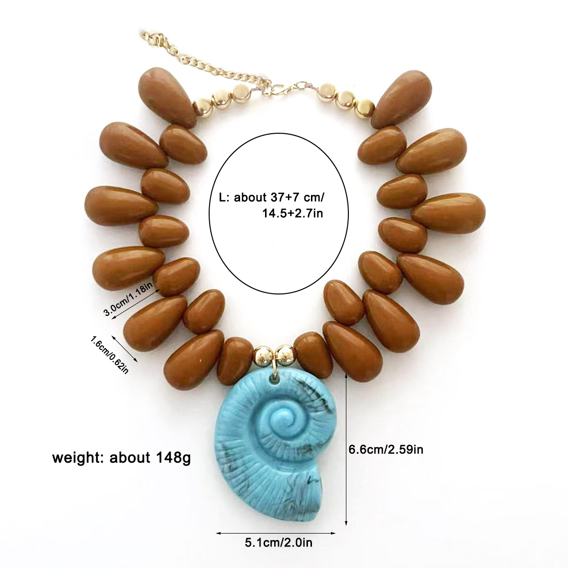 Boho Conch Pendant Choker Neck - Resin Art Necklace review and price